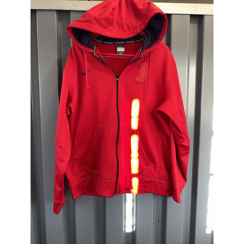 NIKE THERMA FIT BOSTON RED SOX FULL ZIP‎ HOODED XL  RED JACKET